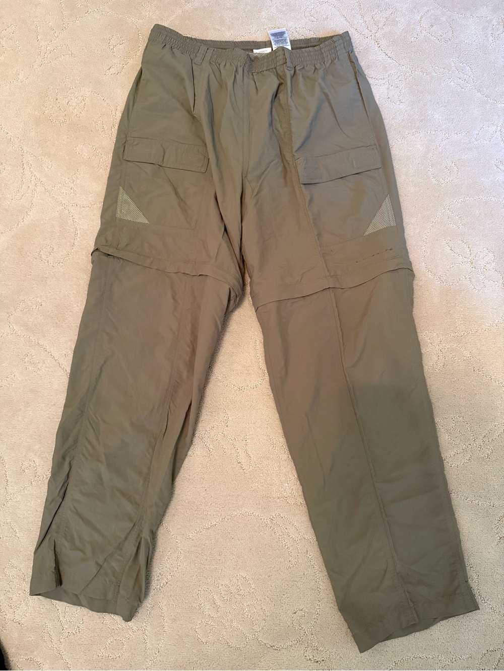 Columbia Men’s M 32L Convertible Hiking Pants Zip Off Cargo Khaki